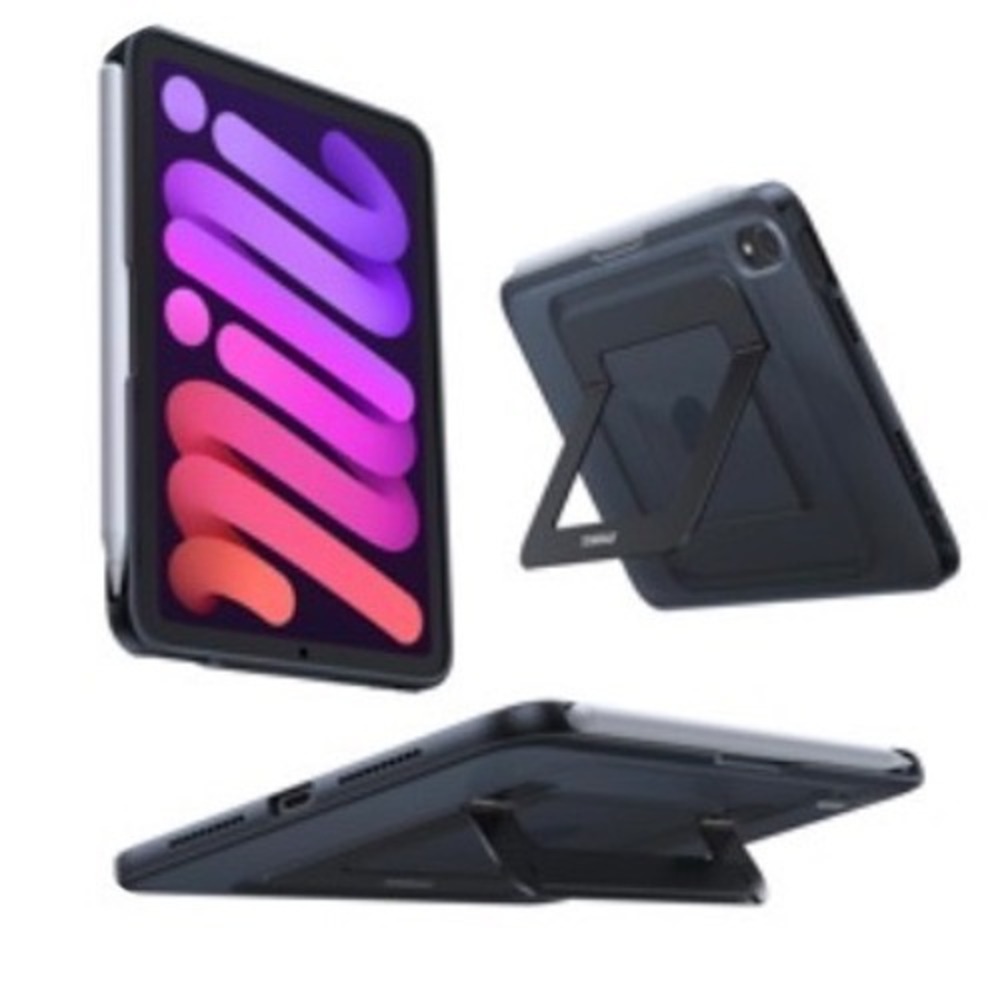 Torras MoonClimb iPad mini 6 Case with Kickstand Black Translucent Matte Cover